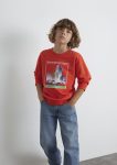 Printed Orange Sweatshirt