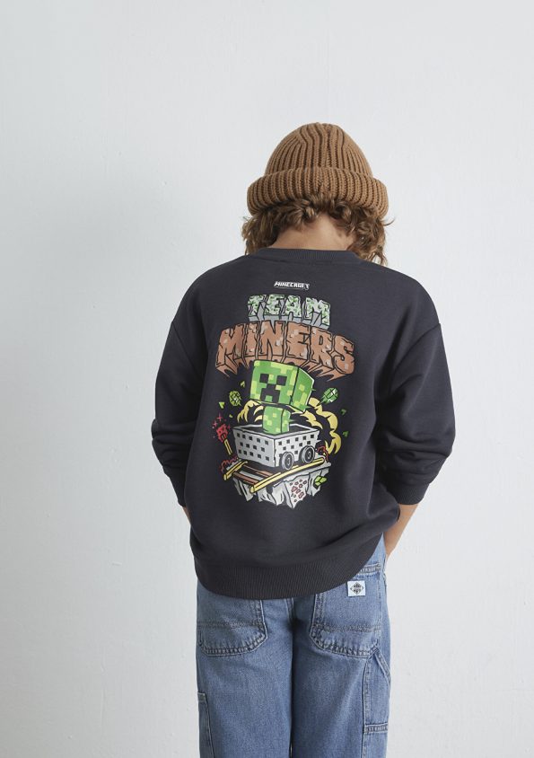 Minecraft Print Charcoal Sweatshirt