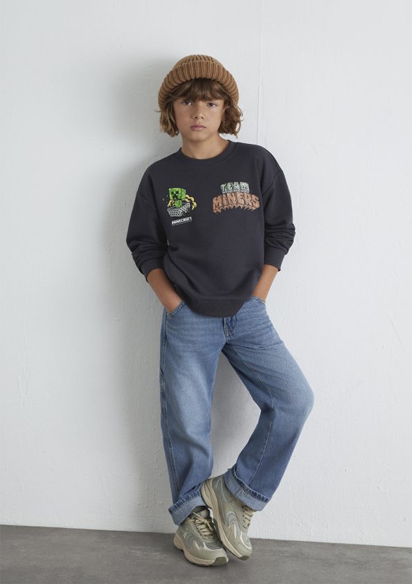 Minecraft Print Charcoal Sweatshirt