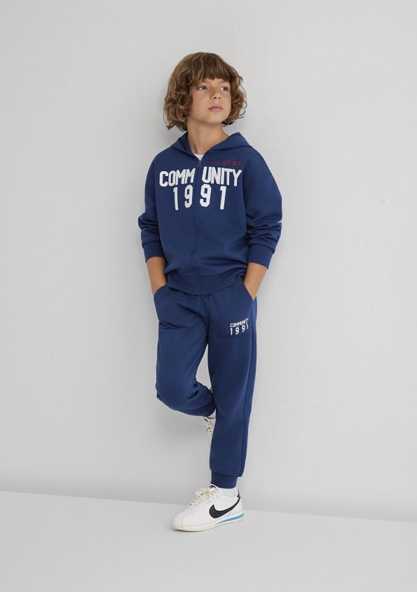 Printed Navy Sweatpants