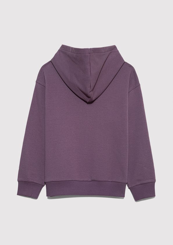 Blue Logo Printed Purple Sweatshirt