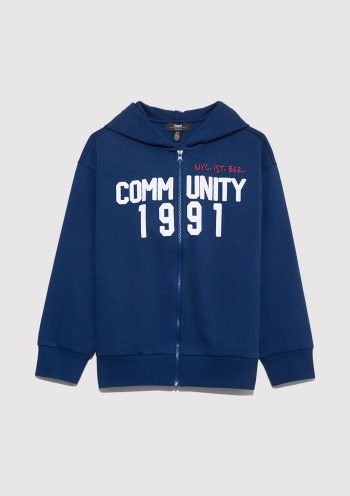 Zippered Navy Blue Sweatshirt