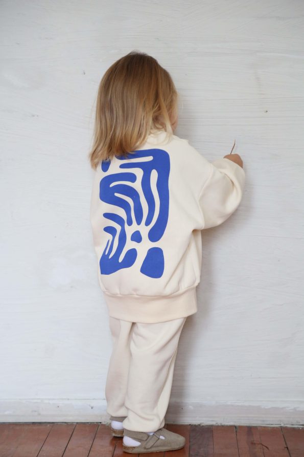 Blue Printed Kids Sweatshirt and Jogger Set