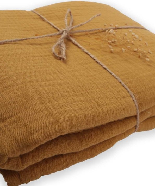 Muslin Baby Sheet (Washed) 120X150cm Mustard Yellow