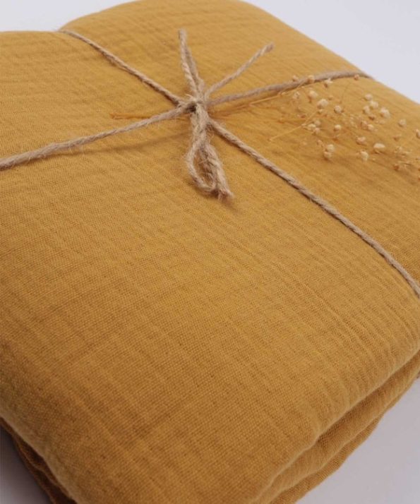 Muslin Baby Sheet (Washed) 120X150cm Mustard Yellow