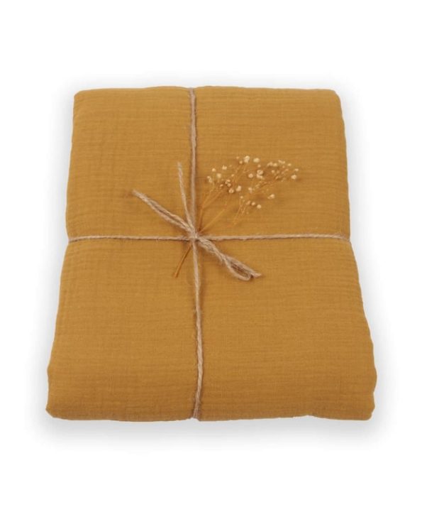 Muslin Baby Sheet (Washed) 120X150cm Mustard Yellow