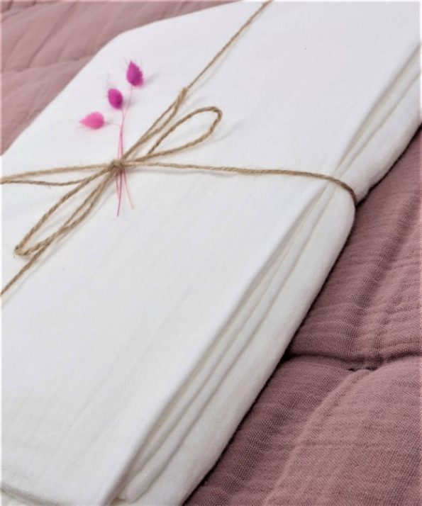 Muslin Baby Sheet (Washed) 120X150cm +/- 2 cm Ecru