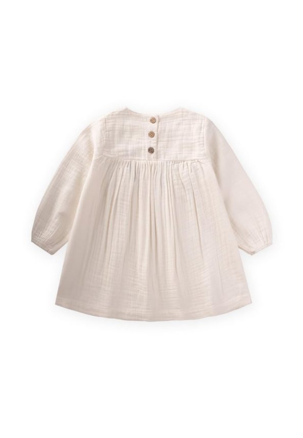Embroidered Ruffled Seasonal Dress for Ages 1-8 in Ecru