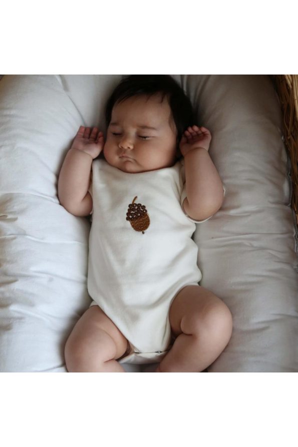Embroidered Snap-Button Bodysuit