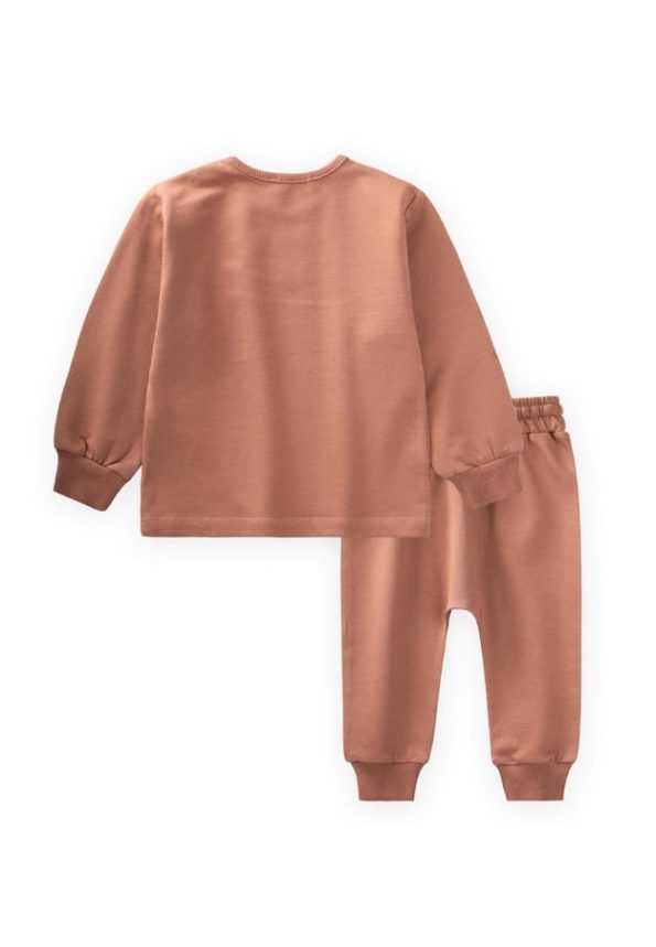Acorn Embroidered Sweat Suit 0-4 Years Light Brown