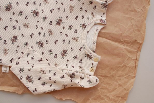 Colorful Flower Ruffled Long Sleeve Top