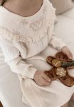 Embroidered Muslin Dress for Ages 2-8 Cream