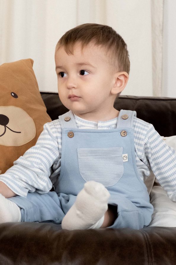 Organic Cotton Baby Dungarees Blue