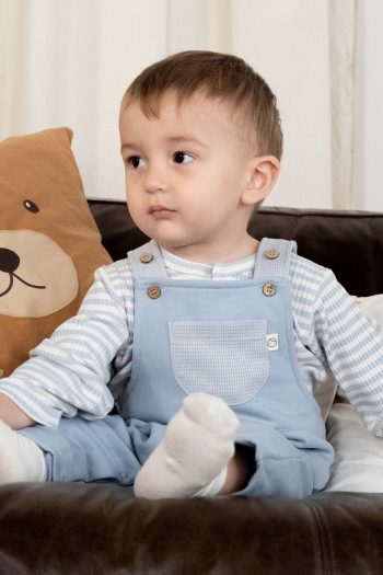 Organic Cotton Baby Dungarees Blue
