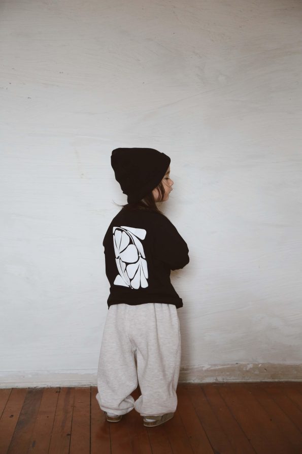 Black Back Print Long Sleeve T-Shirt