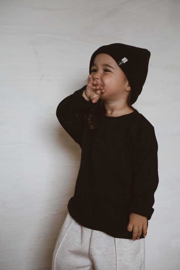 Black Back Print Long Sleeve T-Shirt