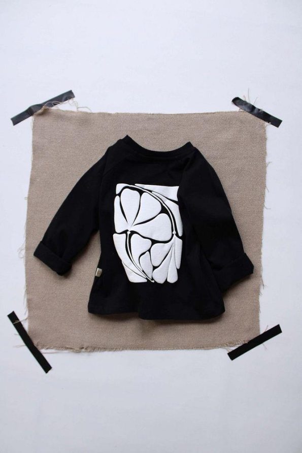 Black Back Print Long Sleeve T-Shirt