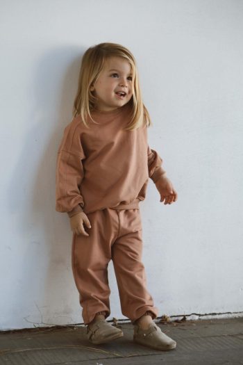 Milk Coffee Print Seasonal Tracksuit Set