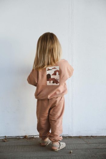 Milk Coffee Print Seasonal Tracksuit Set