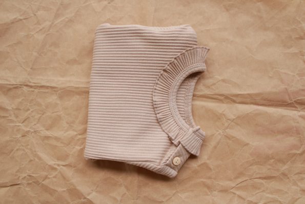 Milk Coffee Rabbit Embroidered Ruffled Girls Top