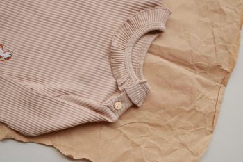 Milk Coffee Rabbit Embroidered Ruffled Girls Top