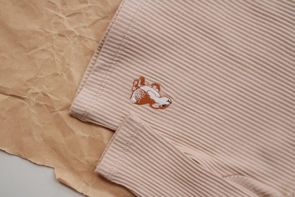 Milk Coffee Rabbit Embroidered Ruffled Girls Top
