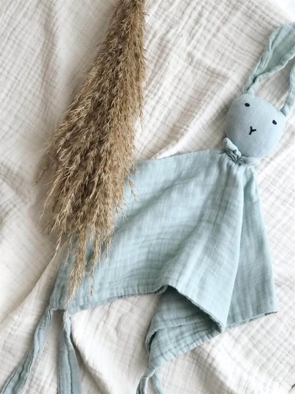 Bunny Muslin Sleep Buddy 40X40 cm Mint Green
