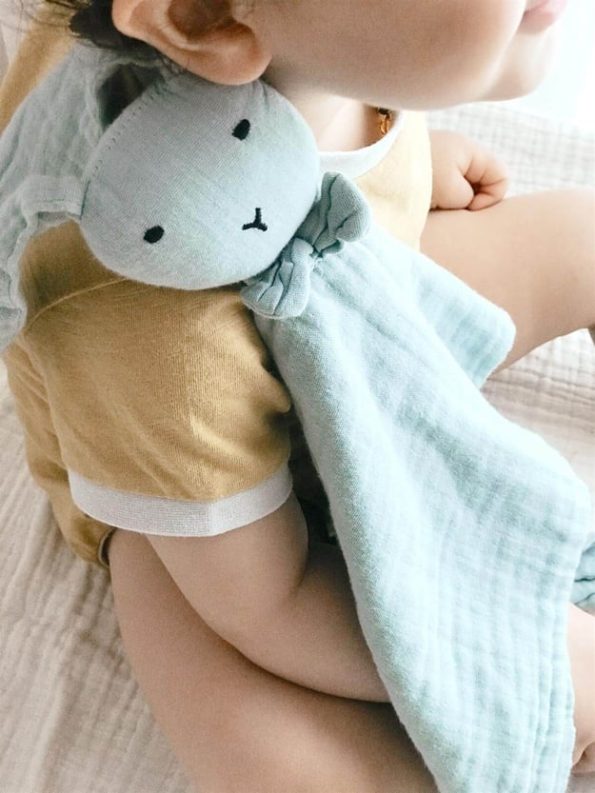 Bunny Muslin Sleep Buddy 40X40 cm Mint Green
