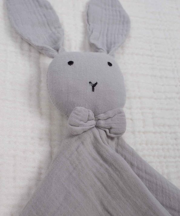 Bunny Muslin Sleep Companion 40X40 cm Grey