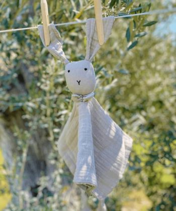 Bunny Muslin Sleep Companion 40X40 cm Grey