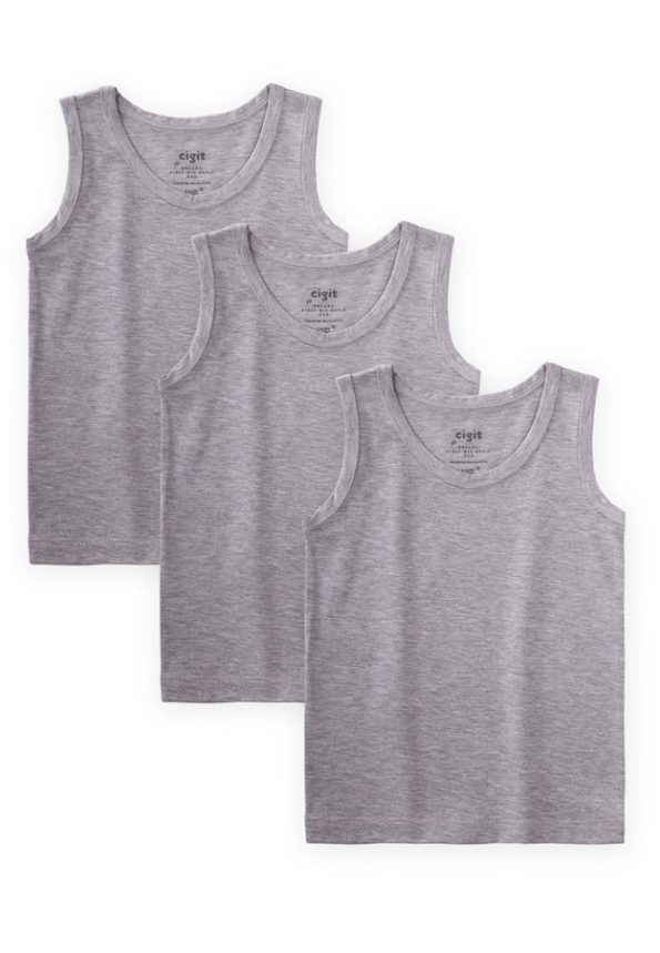 Boys' Triple Tank Top Set 2-9 Years Grey
