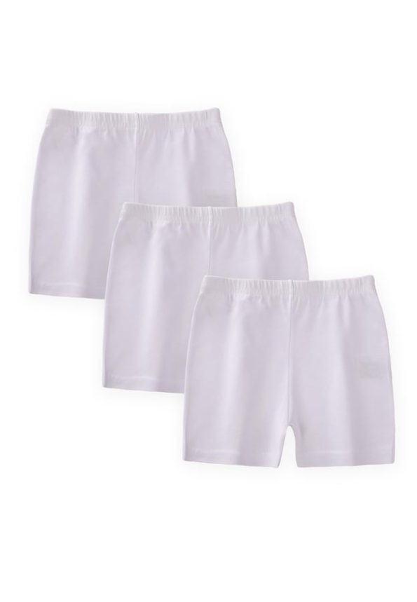 Triple Girls Boxer Set 2-9 Years White
