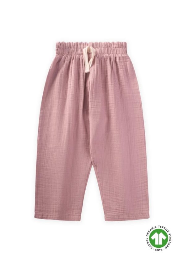 Organic Ruffled Wide-Cut Muslin Pants for Ages 1-8