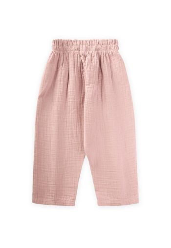 Organic Ruffled Wide Leg Muslin Pants for Ages 1-8 in Blush Pink