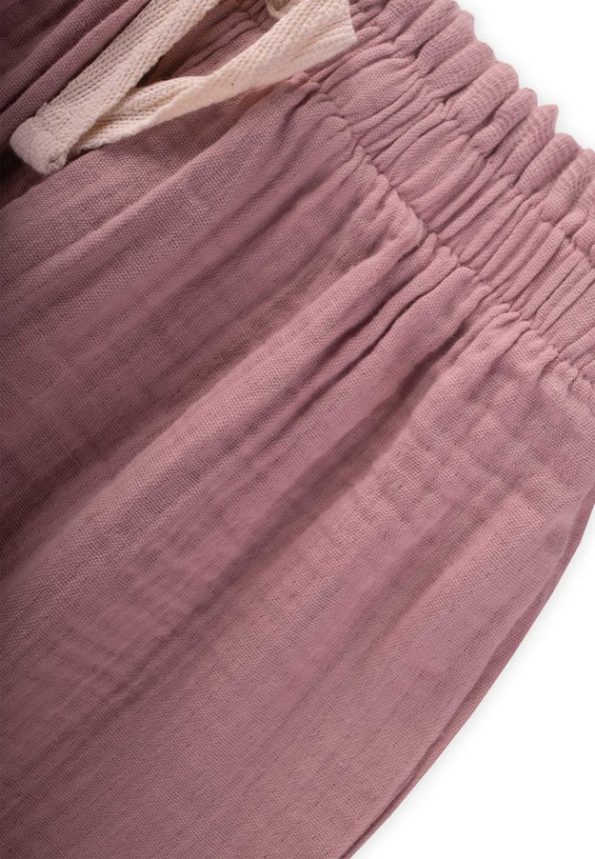 Organic Ruffled Wide-Cut Muslin Pants for Ages 1-8