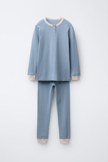 Contrast Ribbed Pyjamas for Ages 6-14