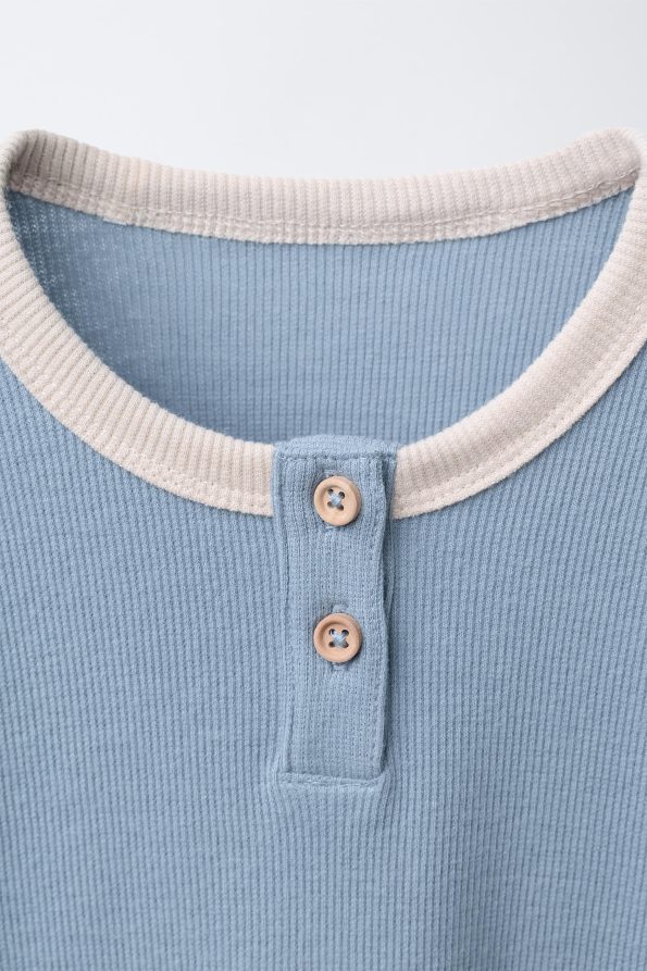 Contrast Ribbed Pyjamas for Ages 6-14