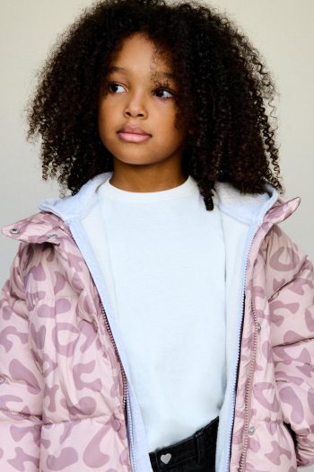 Water-Repellent Animal Print Coat