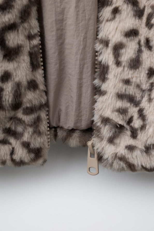 Animal Print Faux Fur Jacket