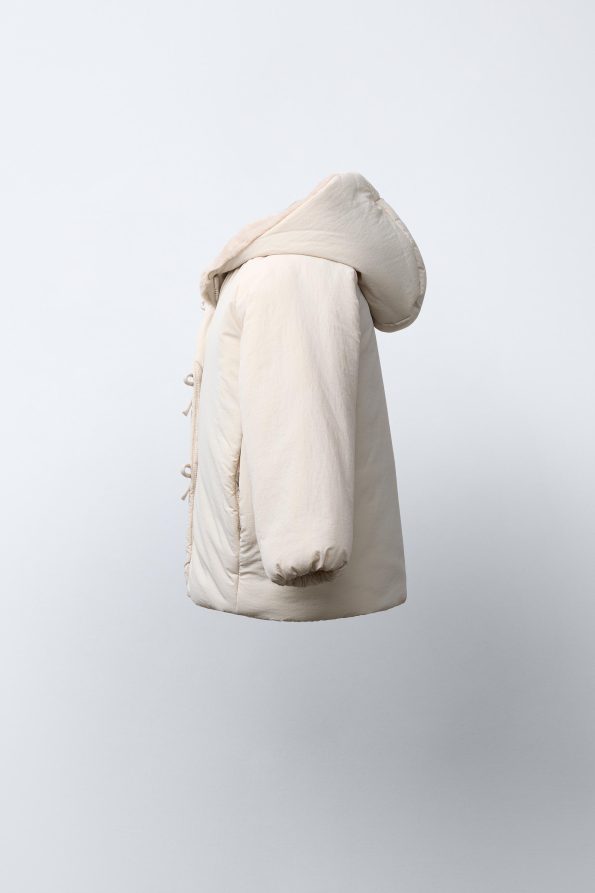 Water-Repellent Quilted Coat with Ties