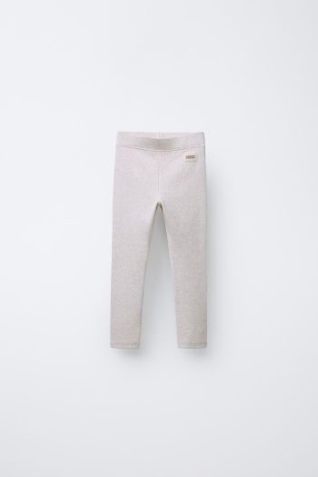 Ribbed Leggings with Label