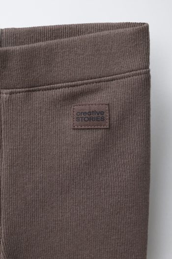 Ribbed Leggings with Label