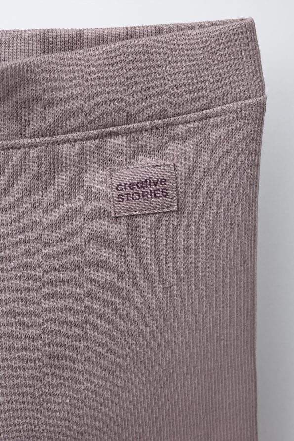Ribbed Leggings with Label