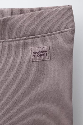 Ribbed Leggings with Label