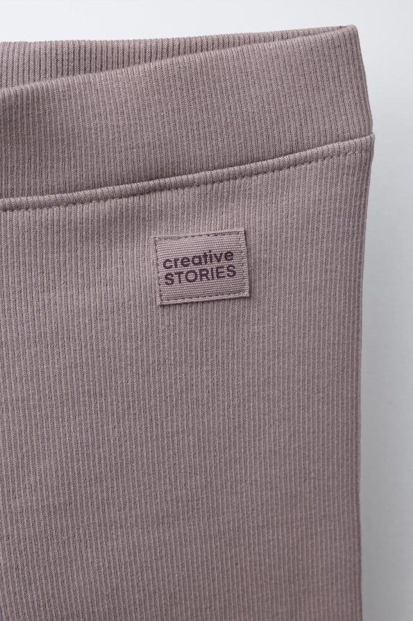 Ribbed Leggings with Label