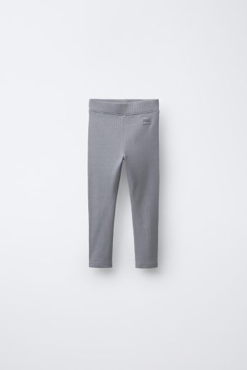 Ribbed Leggings with Label