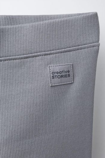 Ribbed Leggings with Label