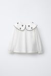 Embroidered Peter Pan Collar T-Shirt