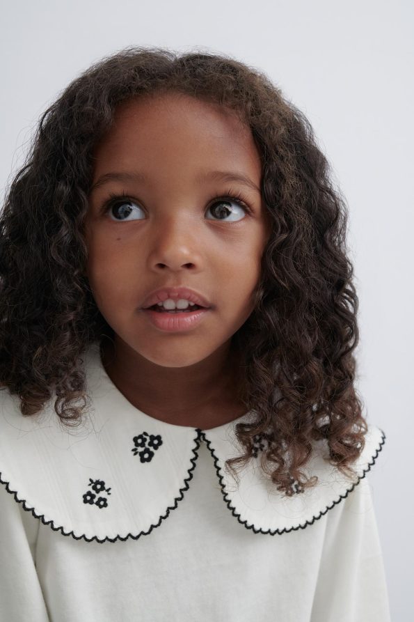 Embroidered Peter Pan Collar T-Shirt