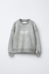 Faded Effect Slogan Sweatshirt
